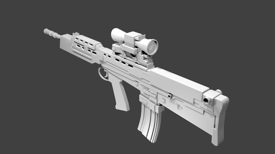 L85A2 Assault Rifle Untextured preview image 1